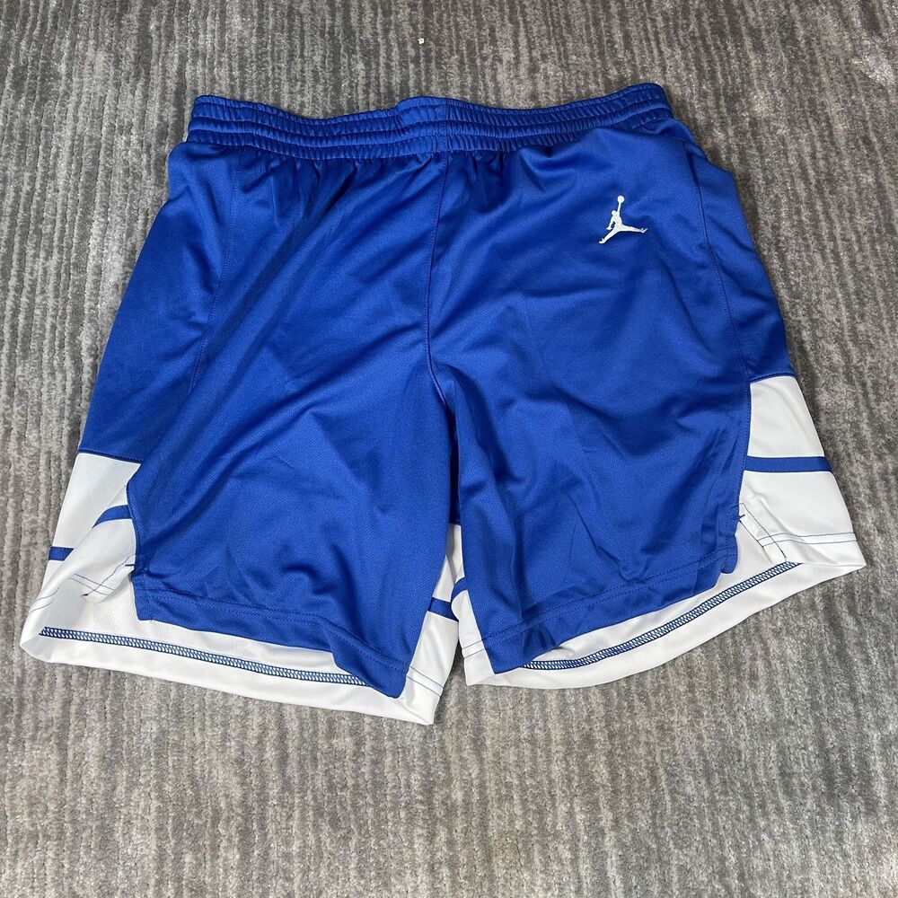 Jordan Basketball Shorts Mens L Blue White 10 Inch Inseam FD6376-493 New